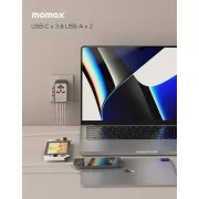 Momax 1-World USB PD35W 5 USB 旅行充電插座 (鈦金屬色) 