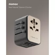 Momax 1-World USB PD35W 5 USB 旅行充電插座 (鈦金屬色) 