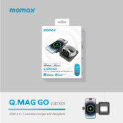 Momax Q.Mag Go 20W 折疊 MagSafe二合一無線充電器