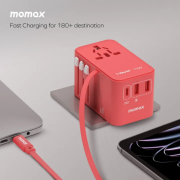 Momax 1-World+ 70W GaN 伸縮充電線旅行插座