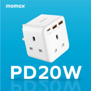 Momax ONEPLUG PD20W 2A1C 3位萬能插蘇