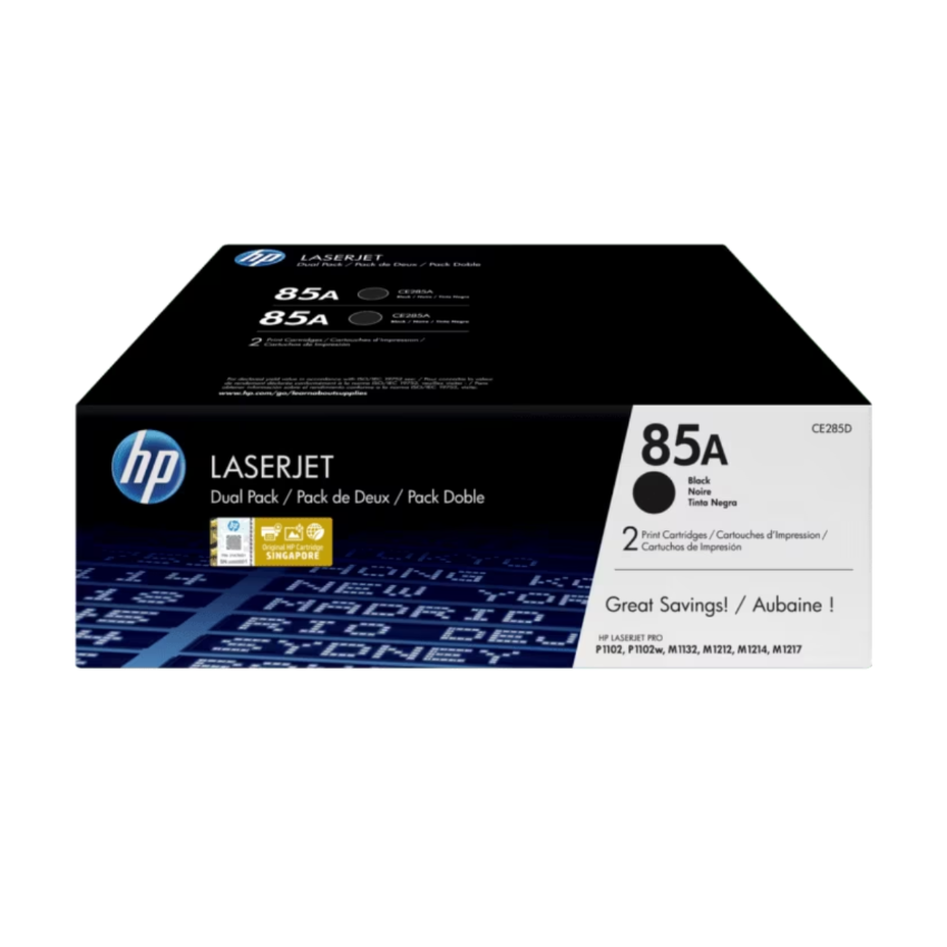 HP 85A 2 包裝黑色原廠 LaserJet 碳粉盒 (CE285AD)